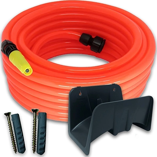 Kit Mangueira de Jardim Siliconada Laranja Neon - 15m