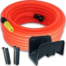 Kit Completo de Mangueira de Jardim Siliconada com Suporte, Esguicho, União e Fixação 30 m