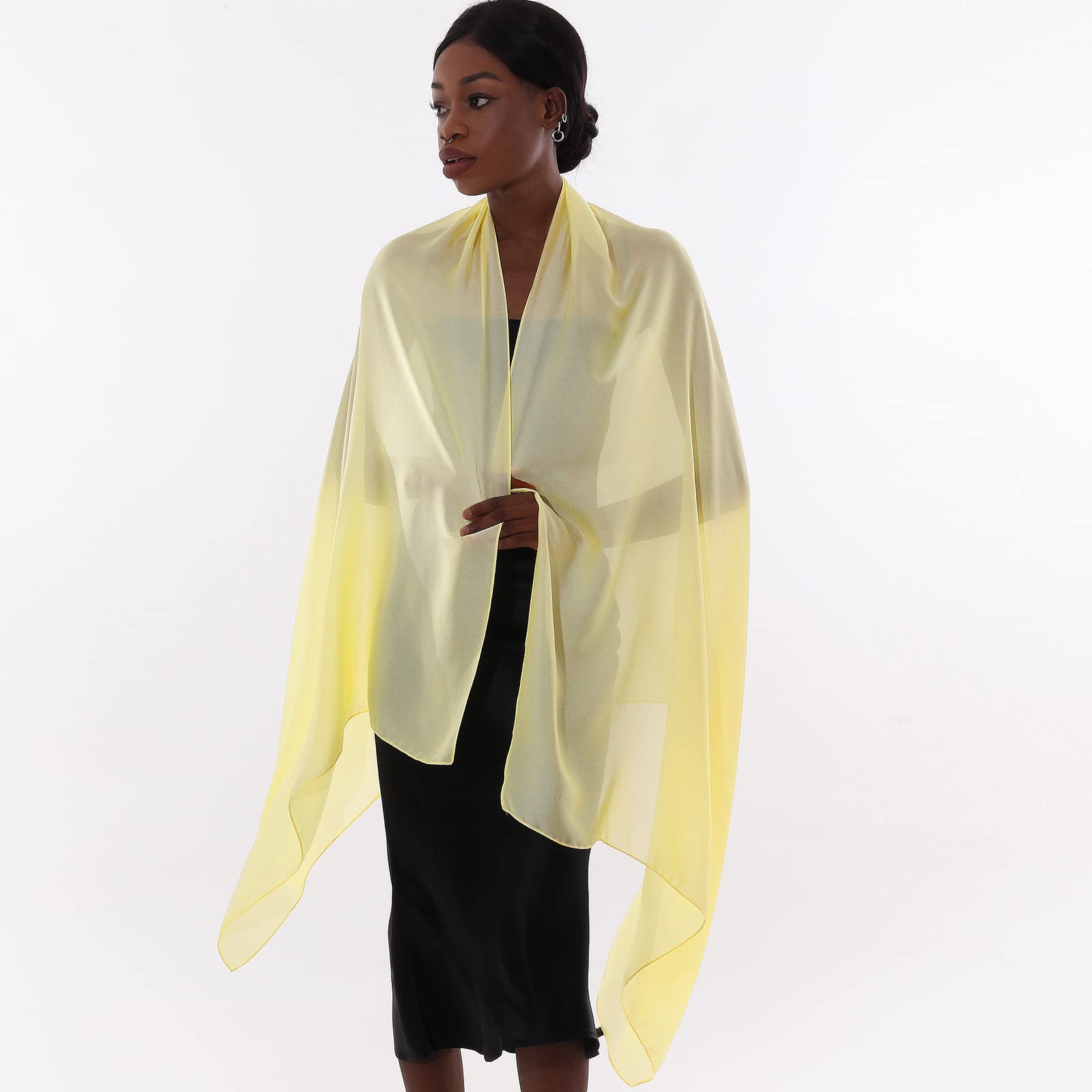 Sciarpa Donna Leggera Scialle Sciarpe Elegante Cerimonia Foulard Pashmina Scilla Stole Primavera Estate