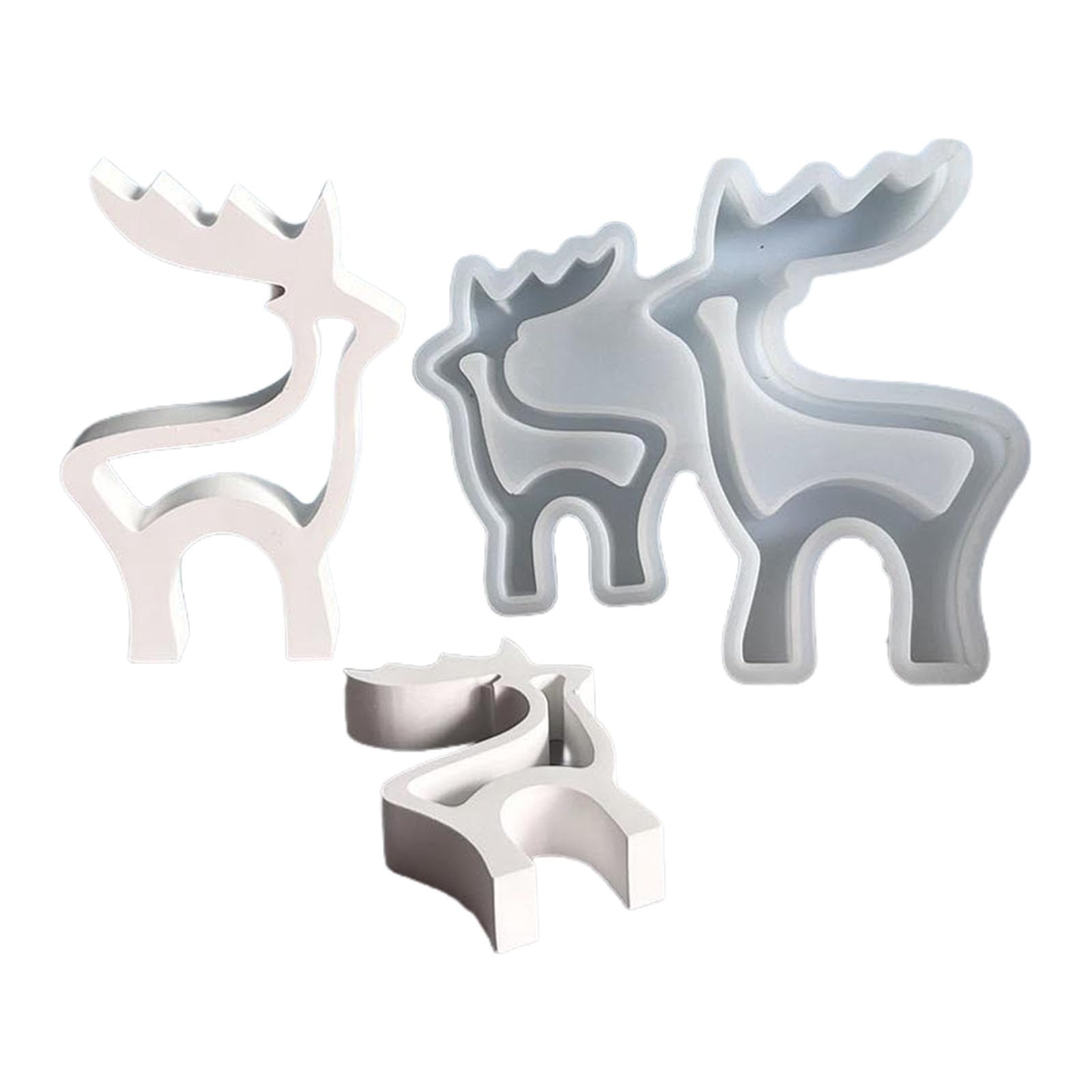 Jazuaiao Deer Statue Silicone Mold for Soap Making Christmas Theme Silicone for Epoxy Resin Home Decoration Deer Mold
