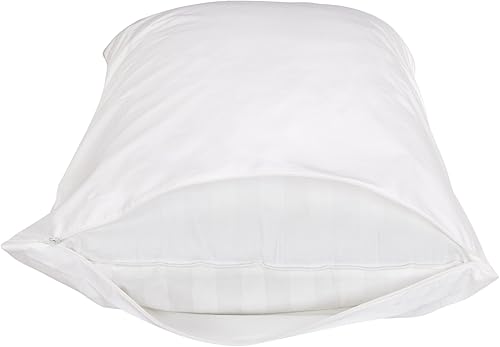 Miniatura 4 de Tienda Basics Funda de almohada King con cremallera, 100% algodón hipoalergénico, protector de almohada, color blanco (37 x 21 pulgadas), almohadas