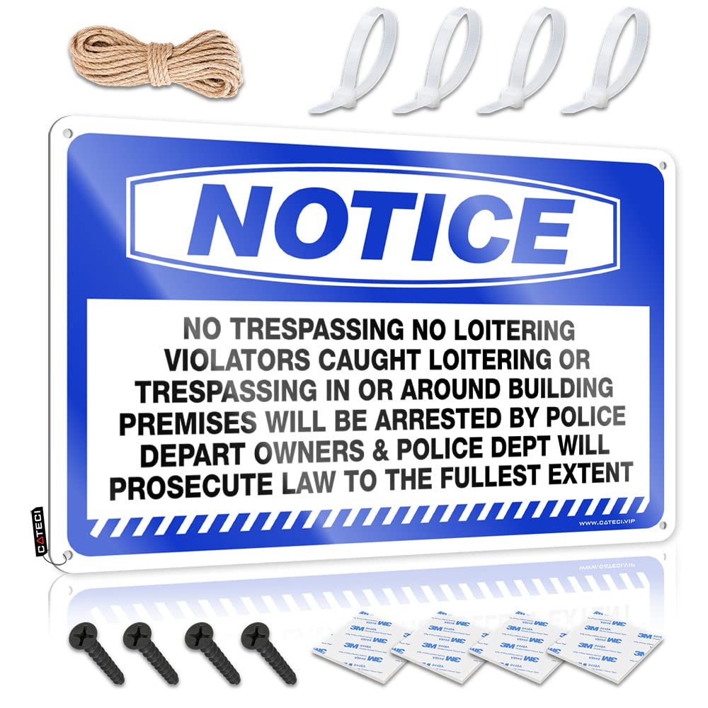 Bar Tin Signs Vintage Notice No Trespassing No Loitering Violators Caught Tin Sign Vintage Decor Personalized Man Cave Sign(30X40CM)