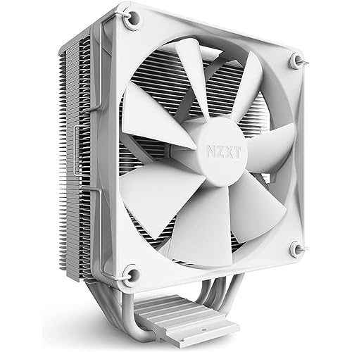 NZXT T120 CPU Air Cooler - RC-TN120-W1 - Conductive Copper Pipes - Fluid Dynamic Bearings - AMD and Intel Compatibility - White