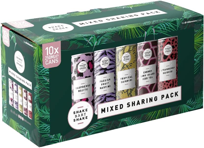 Shake Baby Shake Cocktail Cans 10 x 250ml Mixed Pack - Party Ready To Drink Cockatils Pre-mixed