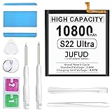 JUFUD Replacement Battery Compatible with Samsung Galaxy S22 Ultra with Repair Kit- 10800mAh Compatible with SM-S908U