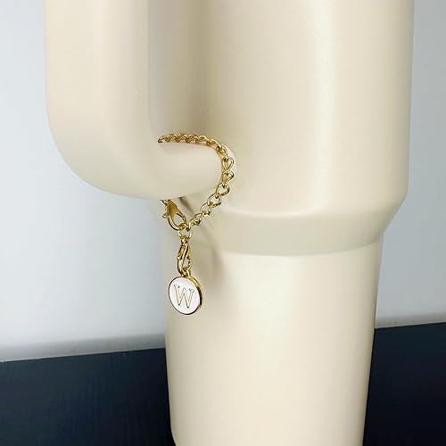 Miniatura 10 de 2 piezas de dijes de letras iniciales de la A a la Z, accesorios para taza Stanley, con nombre de identificación para vaso Stanley de 30 y 40 onzas,