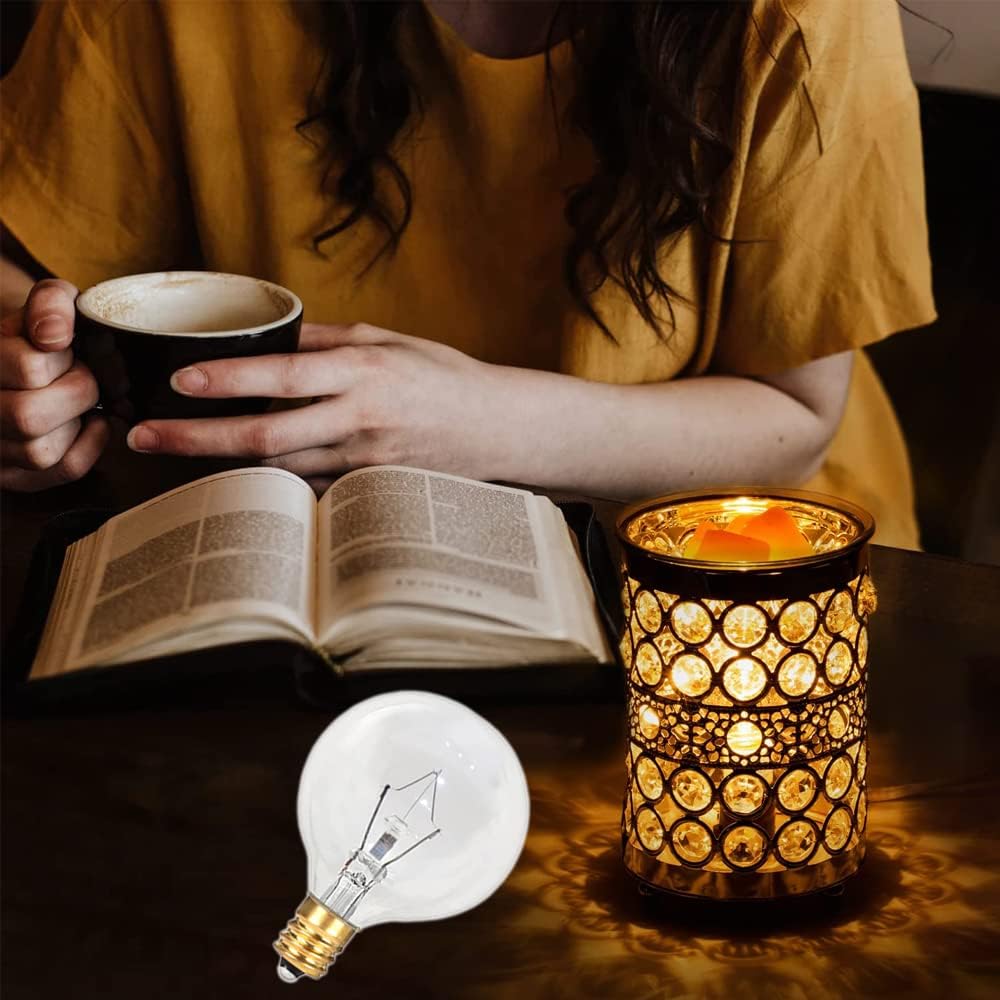 Wax Warmer Bulbs, 25 Watt Light Bulbs for Full Size Scentsy Warmers,G50/G16.5 Globe E12 Clear Scentsy Bulb for Candle Wax Warmer, Long Lifespan, 120 Volt (6 Pack)