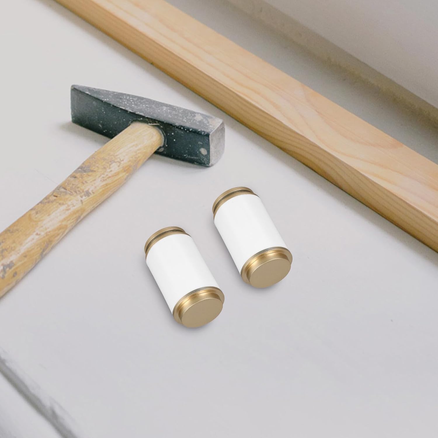 10pcs White Decorative Curtain Rod End Caps Finials for Poles Secure Fit with Tape for Stability Elegant Cover for Bathroom Kitchen Bedroom Living Curtains