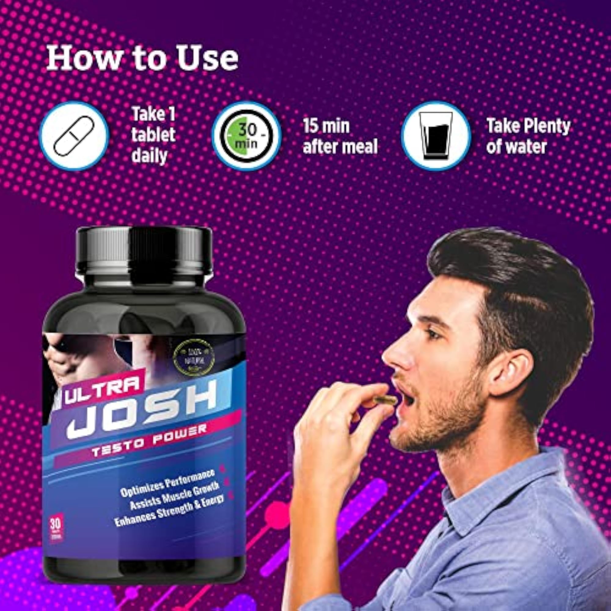 Nutrafirst Ultra Josh Tablets with Ashwagandha & Safed Musli, Performance Booster