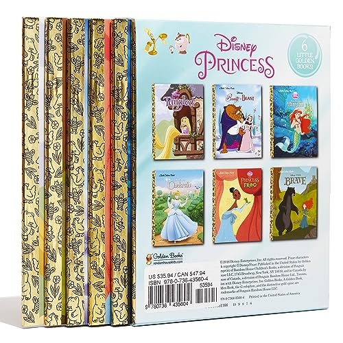 Disney Princess Little Golden Book Library (Disney Princess): Tangled; Brave; The Princess and the F