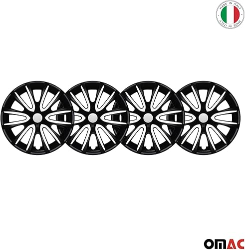 Miniatura 8 de OMAC - Juego de 4 tapas de cubo de 16 pulgadas color blanco mate negro mate para Subaru Impreza, Tapas para Rines 16, fundas de rueda premium de 16