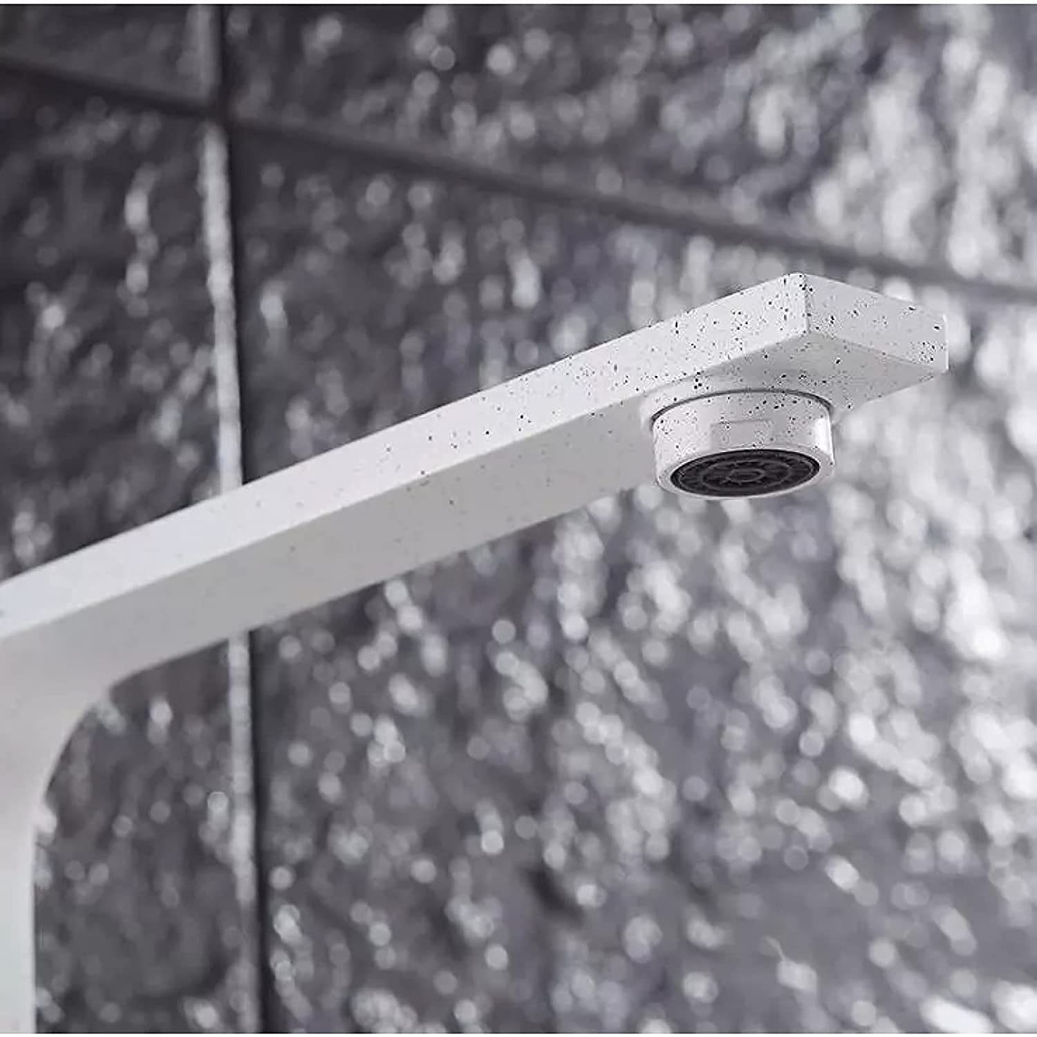 Grifos de cocina para fregadero, cubierta de latón blanco/cromado Fregaderos de cocina Grifo Arco alto Giratorio de 360 ​​​​grados Grifo mezclador de agua fría y caliente, Color blanco con punto
