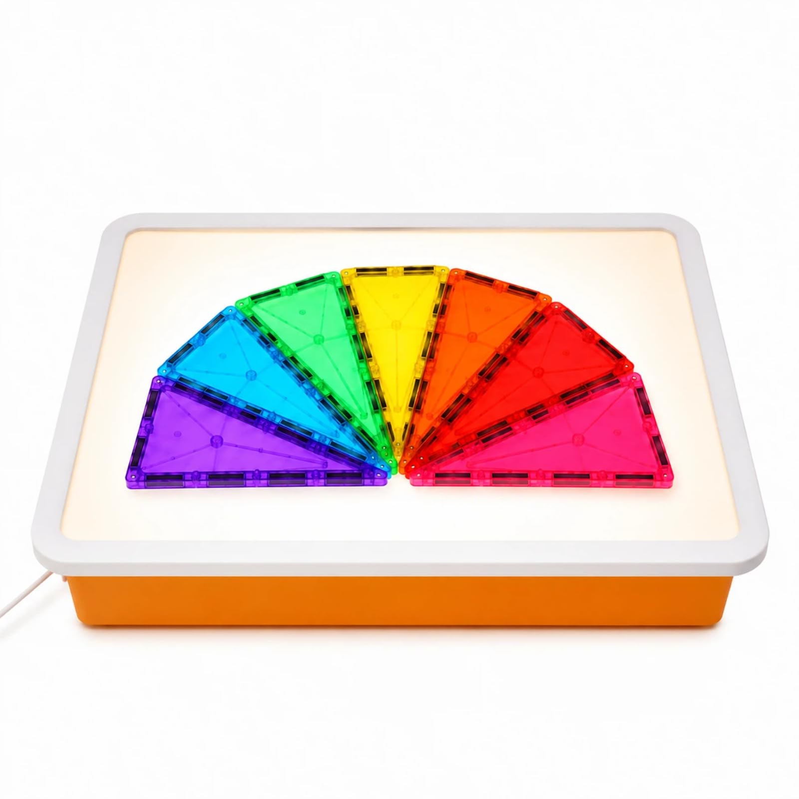 Mesa de luz LED de 16 pulgadas para niños pequeños con 10 niveles de brillo y 3 modos de color, caja de luz portátil duradera para juegos sensoriales, trazado y arte, ideal para el hogar y el aula