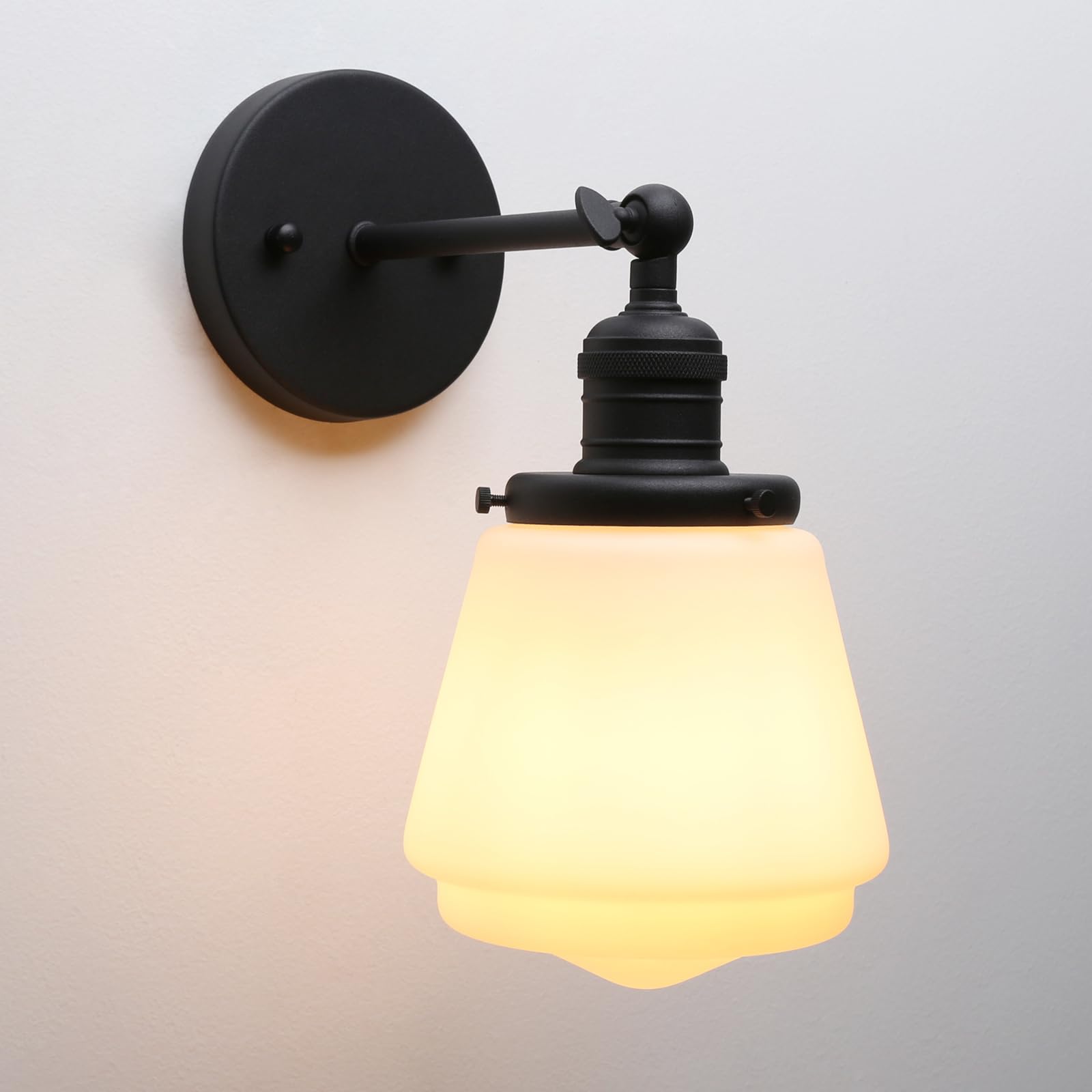 Photo 1 of JIMUBEAM Vintage Wall Sconce Light with Milk White Glass Shade
