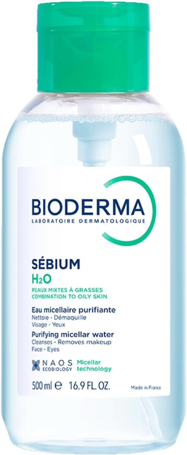 Sebium H2O Purifying Cleansing Micellar Water Make-Up Remover for Combination to Oily Skin, 500ml