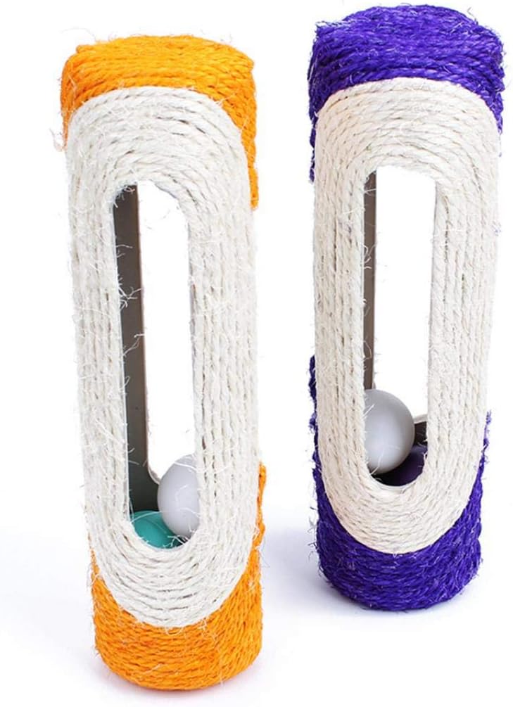 review Rolling Scratching Post Cat Accessories Pet Cat Kitten Scratcher Rolling Sisal Scratching Trapped Ball Training Toy - Random Color