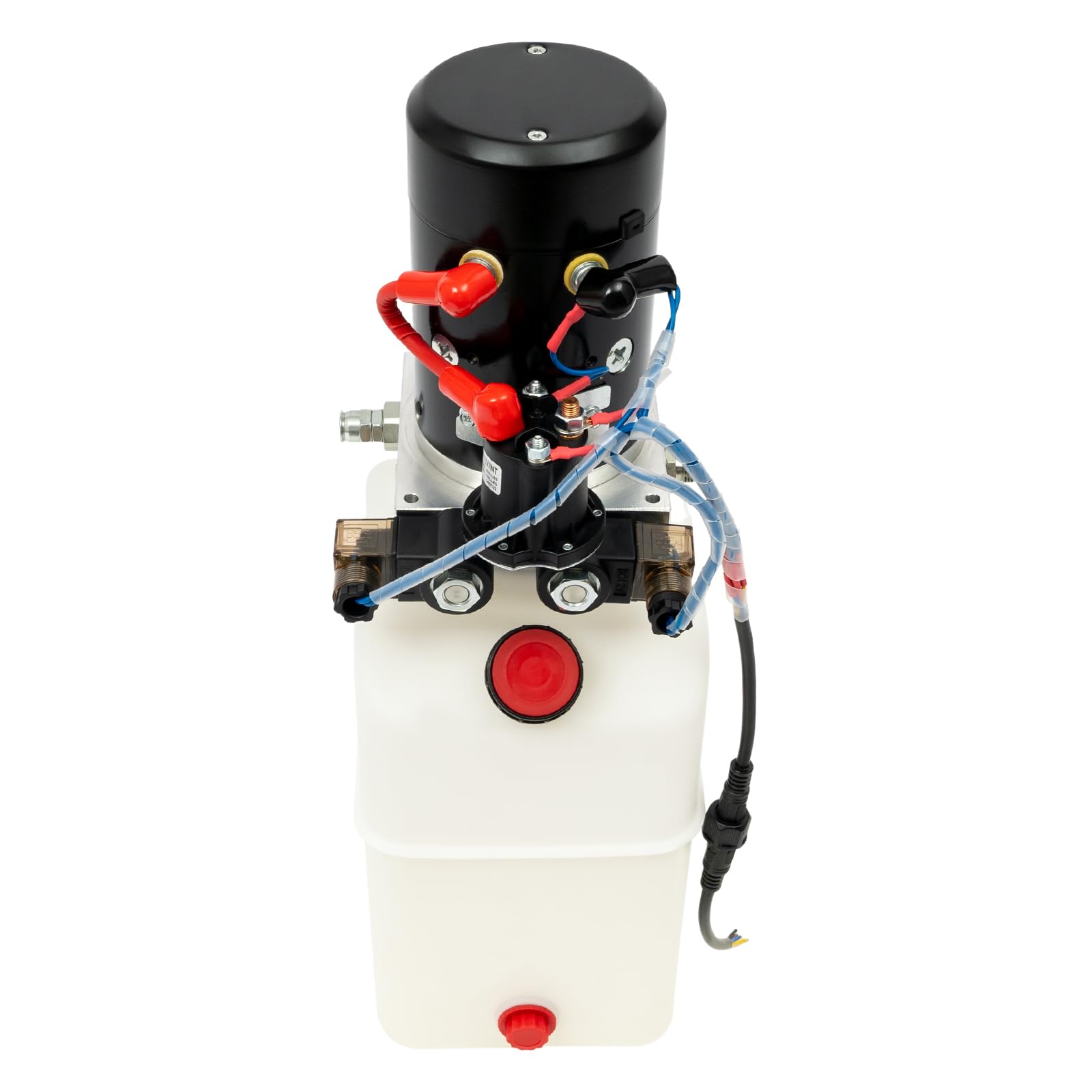 15 Quart Hydraulic Pump, Single Acting Hydraulic Power Unit 22MPA DC 12V Iron Reservoir Hydraulic Pump Metal Reservoir Horizontal Mount for Dump Truck Car Lifting Remotely Controlled