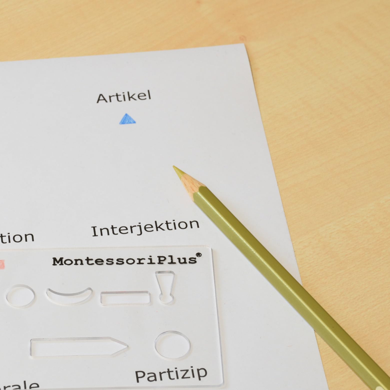 Wortarten-Schablonen, 25er Satz, Montessori-Material