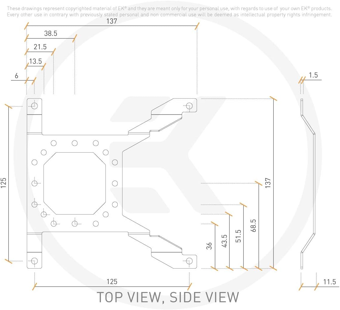 EKWB EK-Loop Uni Pump Reservoir Mounting Bracket, 140mm