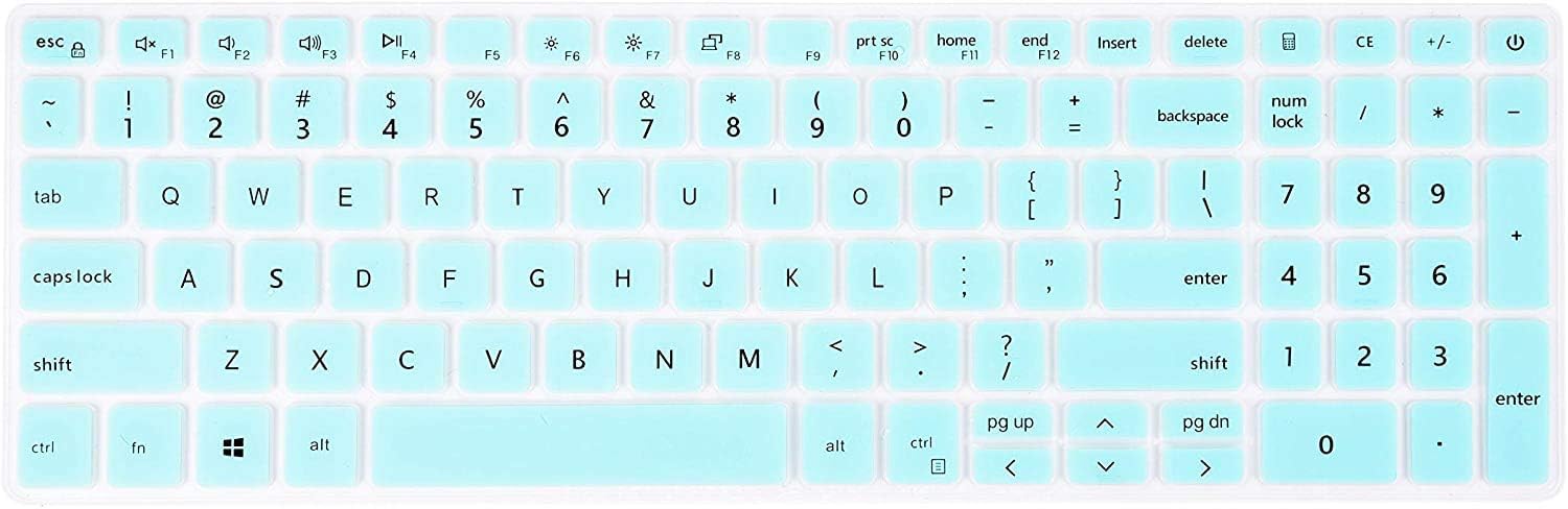 Keyboard Cover for Dell inspiron 15 5501 5502 5505 5508 5509 5584 5593 5594 5598, inspiron 15 7501 7506 i7590 7591, inspiron 17 7706 7791, Latitude 3500 3510 Laptop - Mint