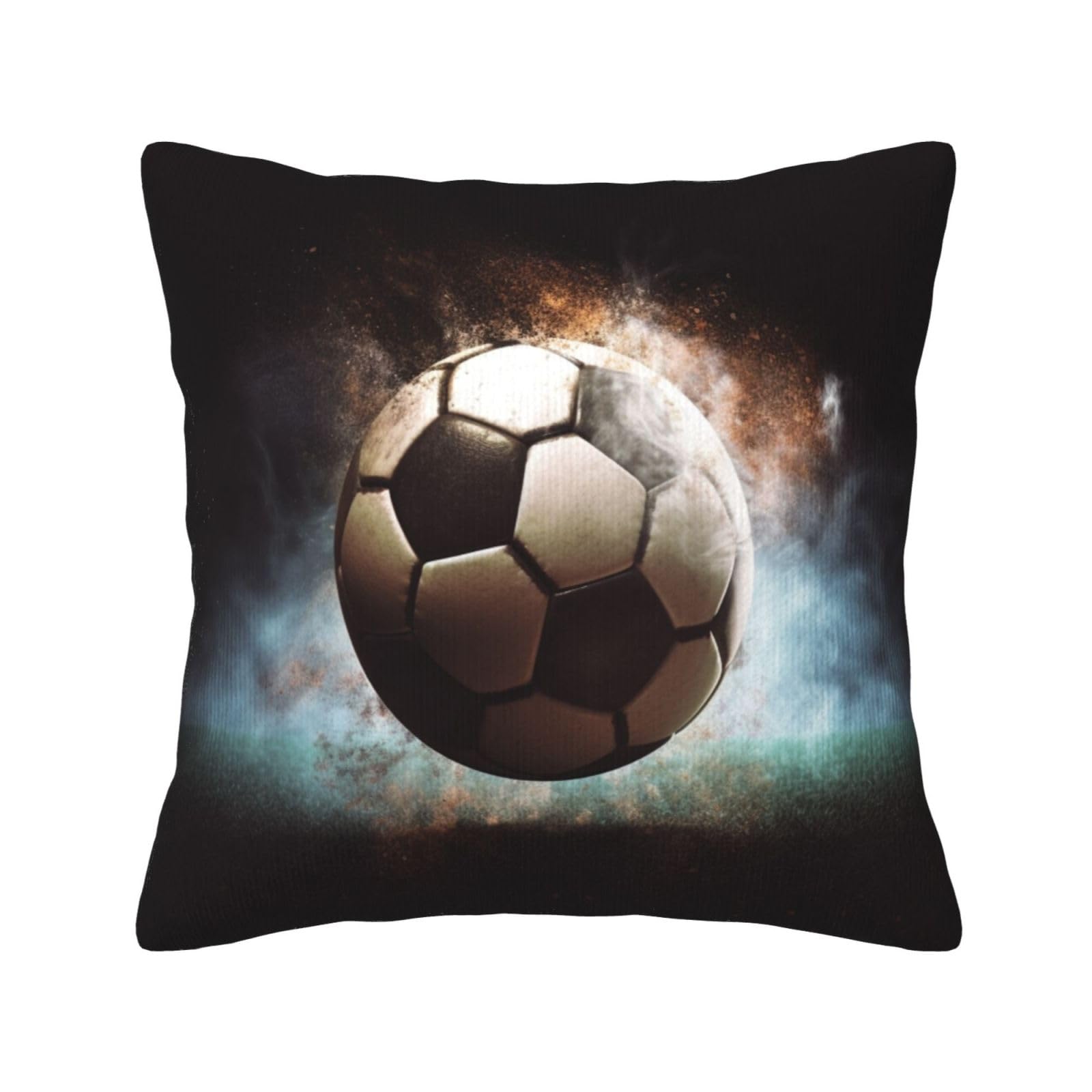 Housse de coussin velours côtelé football pour canapé usé