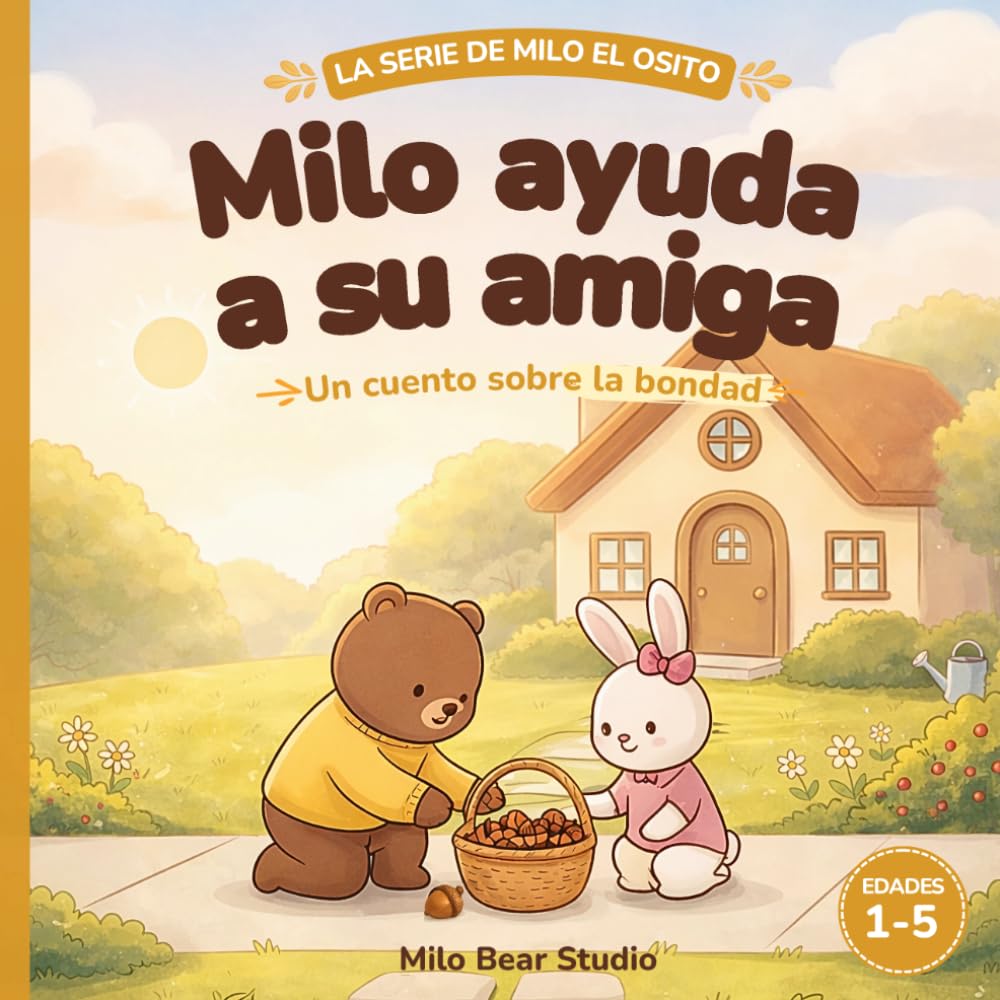 Milo ayuda a su amiga: Cuento ilustrado sobre la bondad para niños de 1 a 5 años — Un tierno cuento para dormir sobre ayudar a los demás y la amistad (La Serie de Milo el Osito)