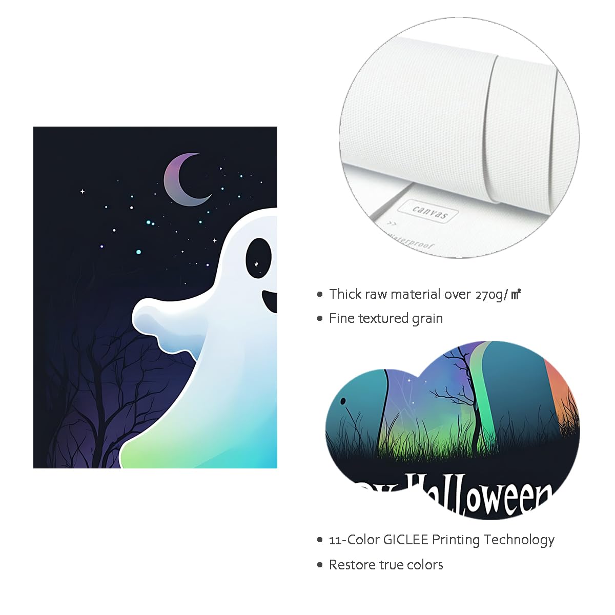 Via Vela Happy Halloween słodki duch obraz na płótnie pokój zabaw dekoracja 60 x 90 cm