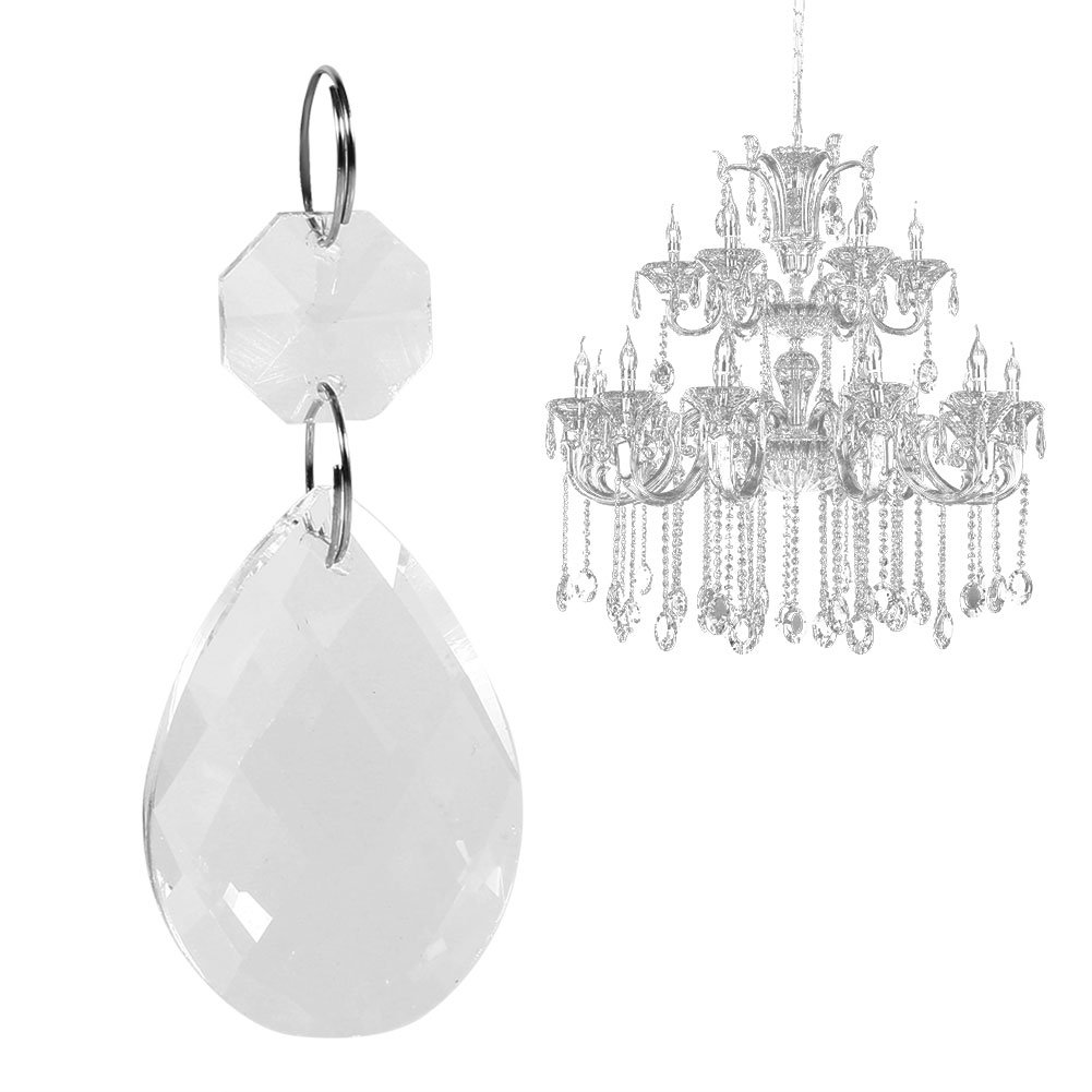 10 Prismi Di Cristallo K9 A Goccia Foglia D'Acero Per Lampadario - Acchiappasole Trasparenti 38-100mm - Pendenti Di Ricambio Per Lampade E Decorazioni Fai Da Te