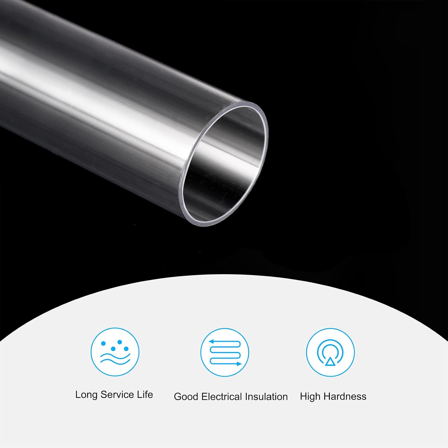 MECCANIXITY Plastic Pipe Rigid Polycarbonate Round Tube Clear 1"(26mm) ID 1.1"(28mm) OD 6" (150mm) High Impact for Lighting, Models, Water Plumbing, Pack of 3