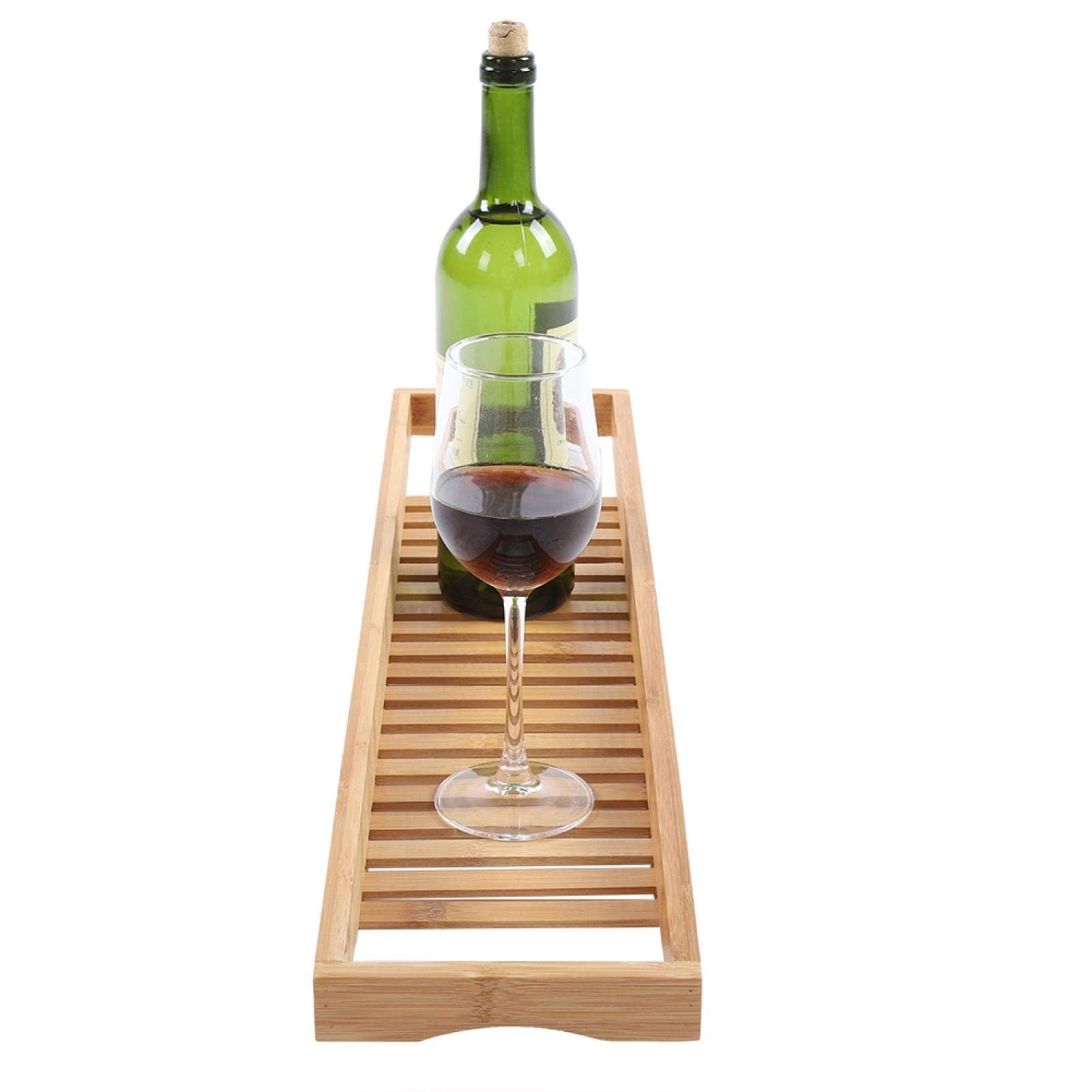 Bandeja de bambú para bañera de Primera Calidad, Bandeja de Madera expandible con Libro, Idea de Soporte para Vino para Seres Queridos