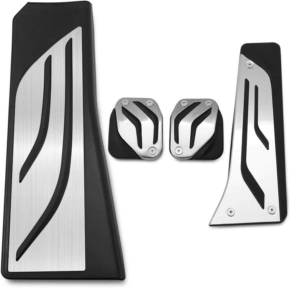 Car Pedal Cover No Drilling at &Amp; Mt Fit Use for BMW 5 6 7 Series E65 E67 E68 F01 F02 F10 F11 F07 F12 F13 Gas Brake Clutch Foot Rest Pedal Pad Replace