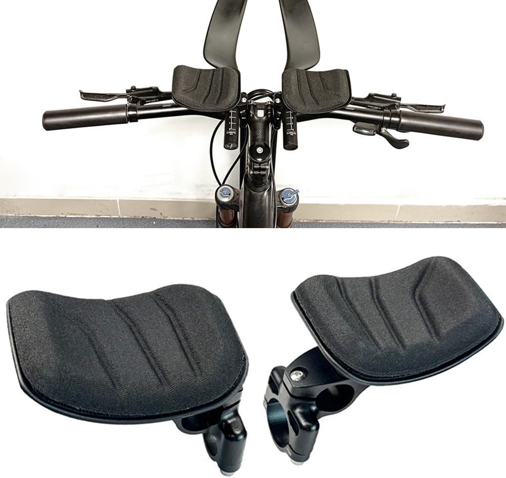 Bicycle Handlebar Clamp Rest Pad for Road, Mountain, and Track Bikes CNC Forged Aluminum Alloy with Anti Slip Pads (One set)