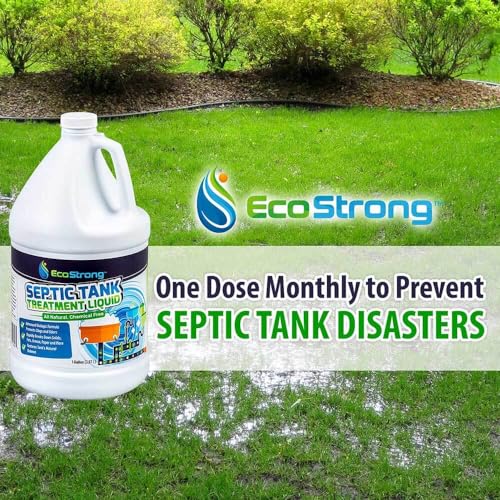 Septic Tank Treatment -1 Gallon Professional Grade Liquid | Live Bacteria & Enzyme Formula - Erase Septic Odor & Prevent Septic Backups