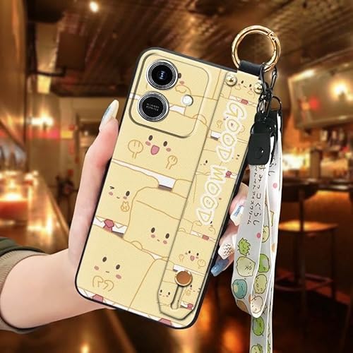 Phone Case Compatible with Honor Play10 4G, Anti-knock Kickstand Protective Design Dirt-resistant Lanyard Silicone Anti-dust Dur