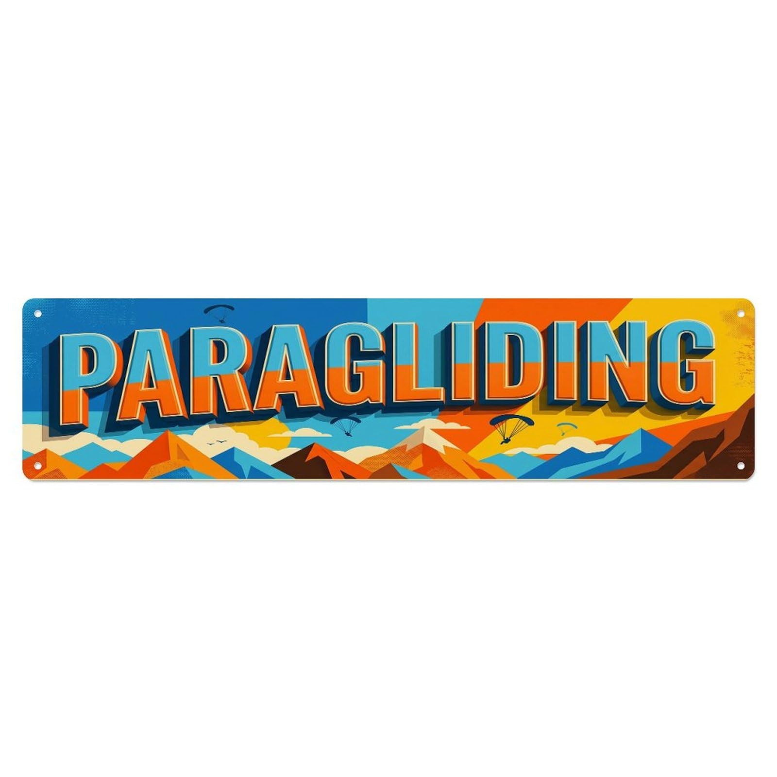 Olhnbad 4X16inch(10X40cm) Vintage Paragliding Outdoor Activity Sports Metal Tin Sign