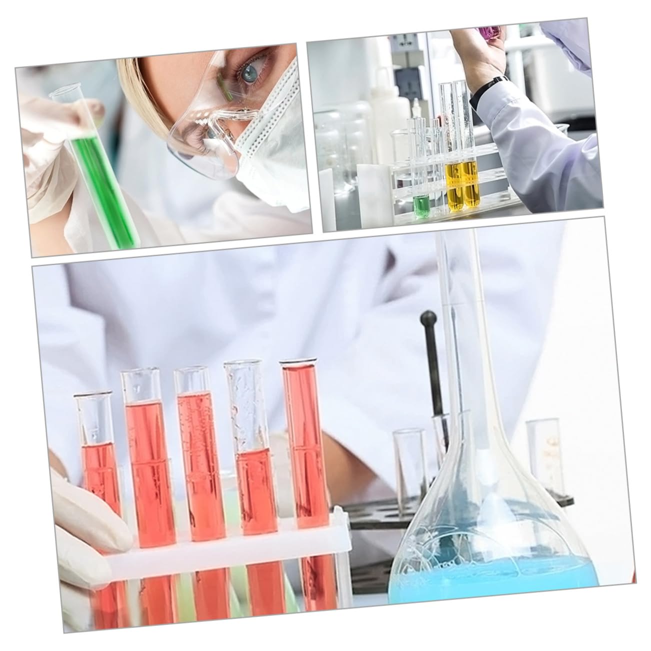 20 Pezzi Provetta in Con Bordo Arrotolato Della Provetta Conservazione Delle Provette in Esperimenti Scientifici Provette Fiale Per Test in Bicchiere