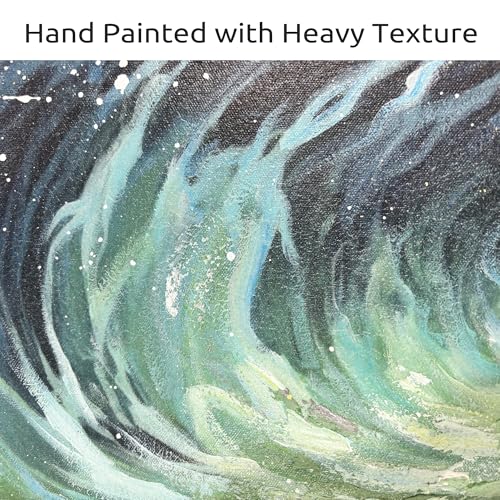 Framed Ocean Canvas Wall Art: Hand Painted Sea Wave Painting Picture Seascape Print Coastal Beach Water Scene Artwork Large Living Room Bedroom Decor - Image 4