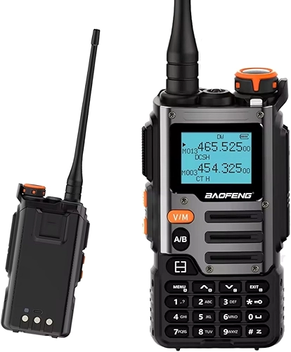 Novavida, Rádio Comunicador Baofeng Tri-band Recarregável Type-c Lanterna Led Bateria Durável 2600mAh Alcance até 10 km Dual Watch