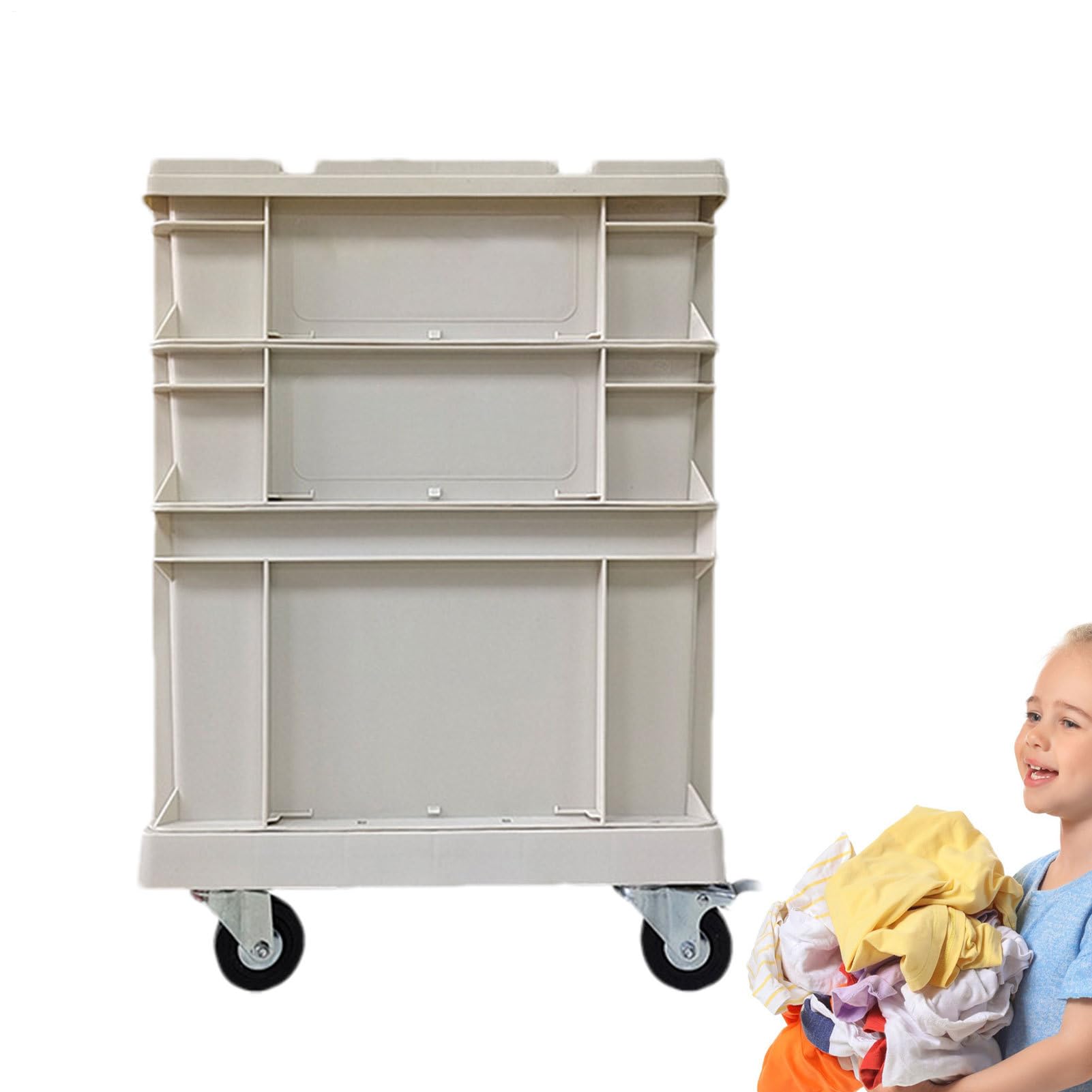 Contenitori di stoccaggio con ruote - Stile Industriale Grande Formato Impilabile,Contenitore di stoccaggio e fioriera,Per Casa Ufficio Campeggio All'aperto Garage Mansarda Trasferimento Imballaggio