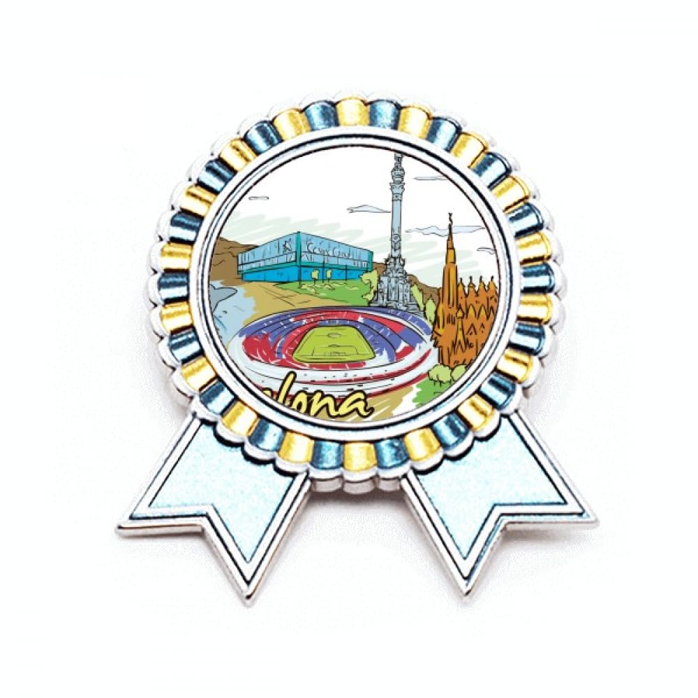 Broche Monument de Barcelone aquarelle en métal de taille M - 4
