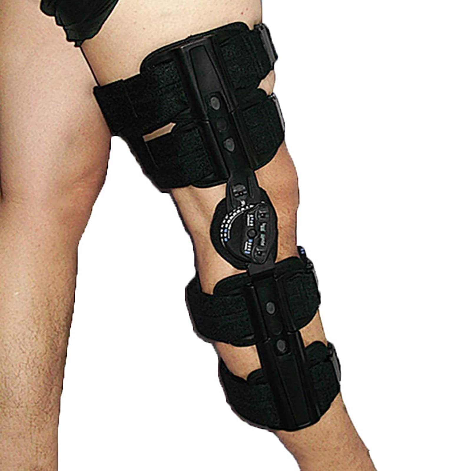 Verstellbare Knieorthese mit Scharnier, Kniebandage zur Unterstützung von Knien, Kniebandage für Männer und Frauen bei Arthritis, Kreuzbandriss, Innenbandriss, Gelenkschmerzen, verstellbar