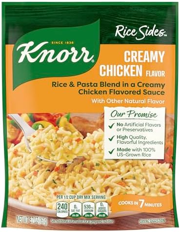 Knorr Rice Sides Creamy Chicken Long Grain Rice and Vermicelli Pasta Blend For a Tasty Rice Side Dish 5.7 oz