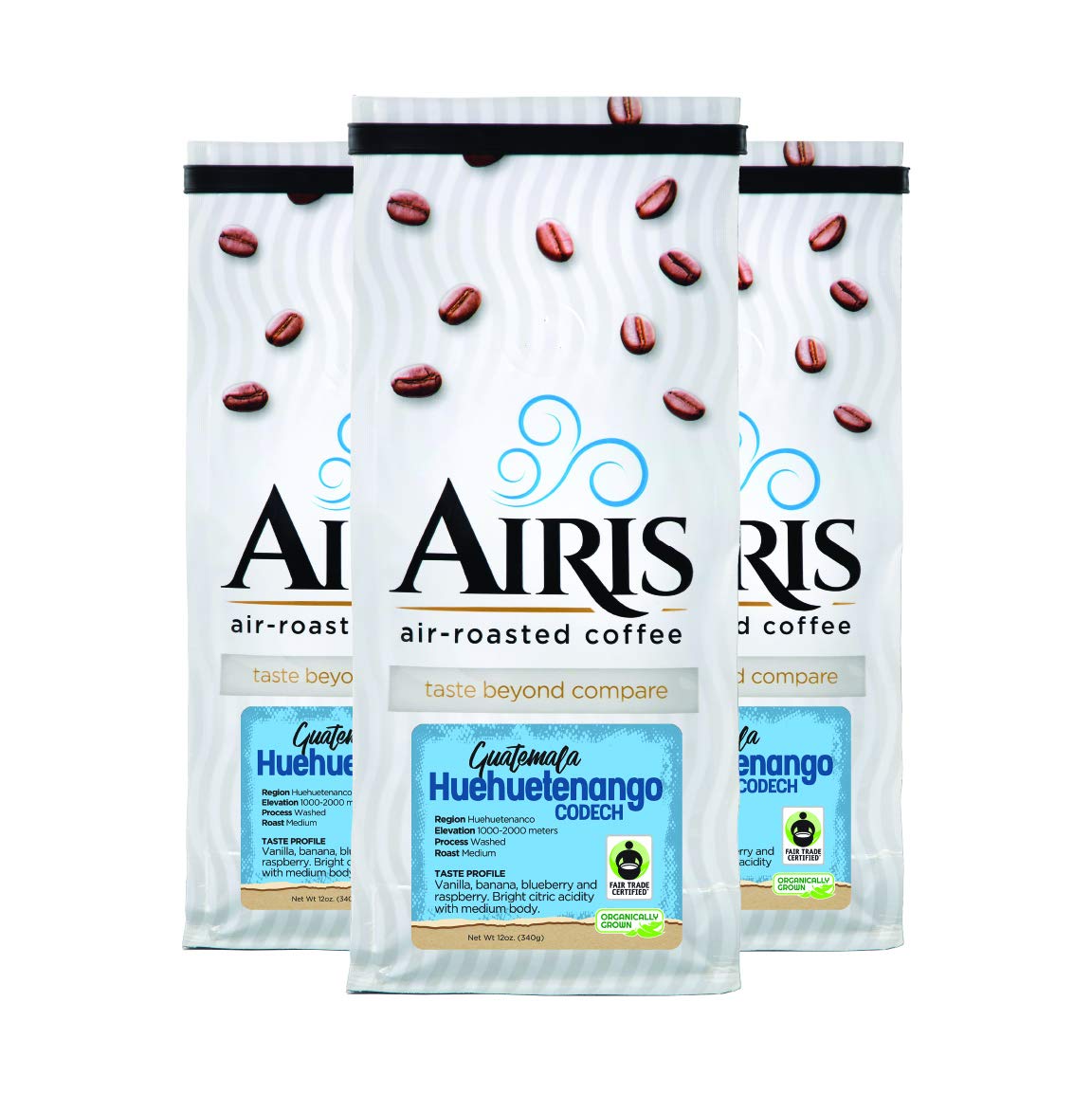 Coffee Beans Roasted To Order, FTO Guatemala Huehuetenango - Light Roast, 3 / 12 oz bags (2.25lbs), Airis Coffee Roasters