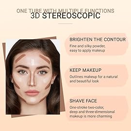 evpct 2In1 Cream Contour Stick Contouring Concealer Sticks Makeup Face Cream Kit for Beginners Creamy Contour and Highlight Stick contorno base de maquillaje para mujer en oferta Lotus & Light Brown