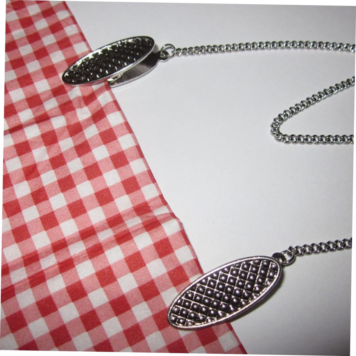OUNONA 3Pcs Alloy Napkin Clip Silver Napkin Bib Holder with Chain for Restaurant and Home Use Lightweight and Practical Design Portable Napkin Chain Clips