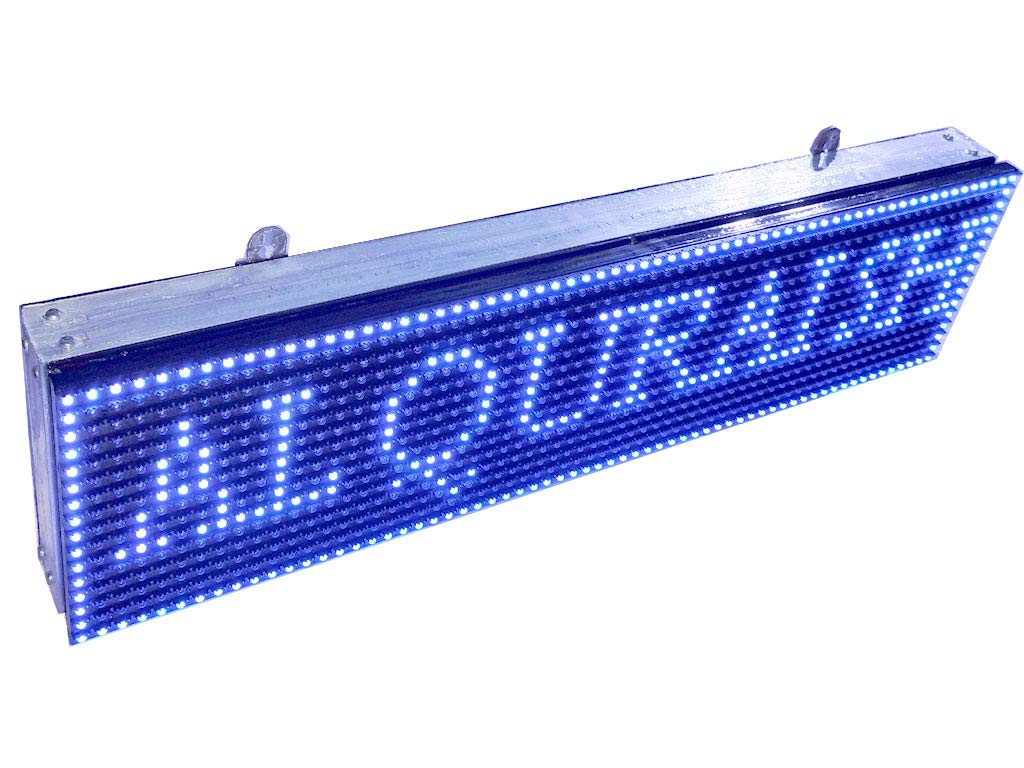 AL-QURAISH P10 Led Running/Scrolling Programable Text Message Display Board WI-FI (Blue, 7 INCH. 25 INCH. Both Side)
