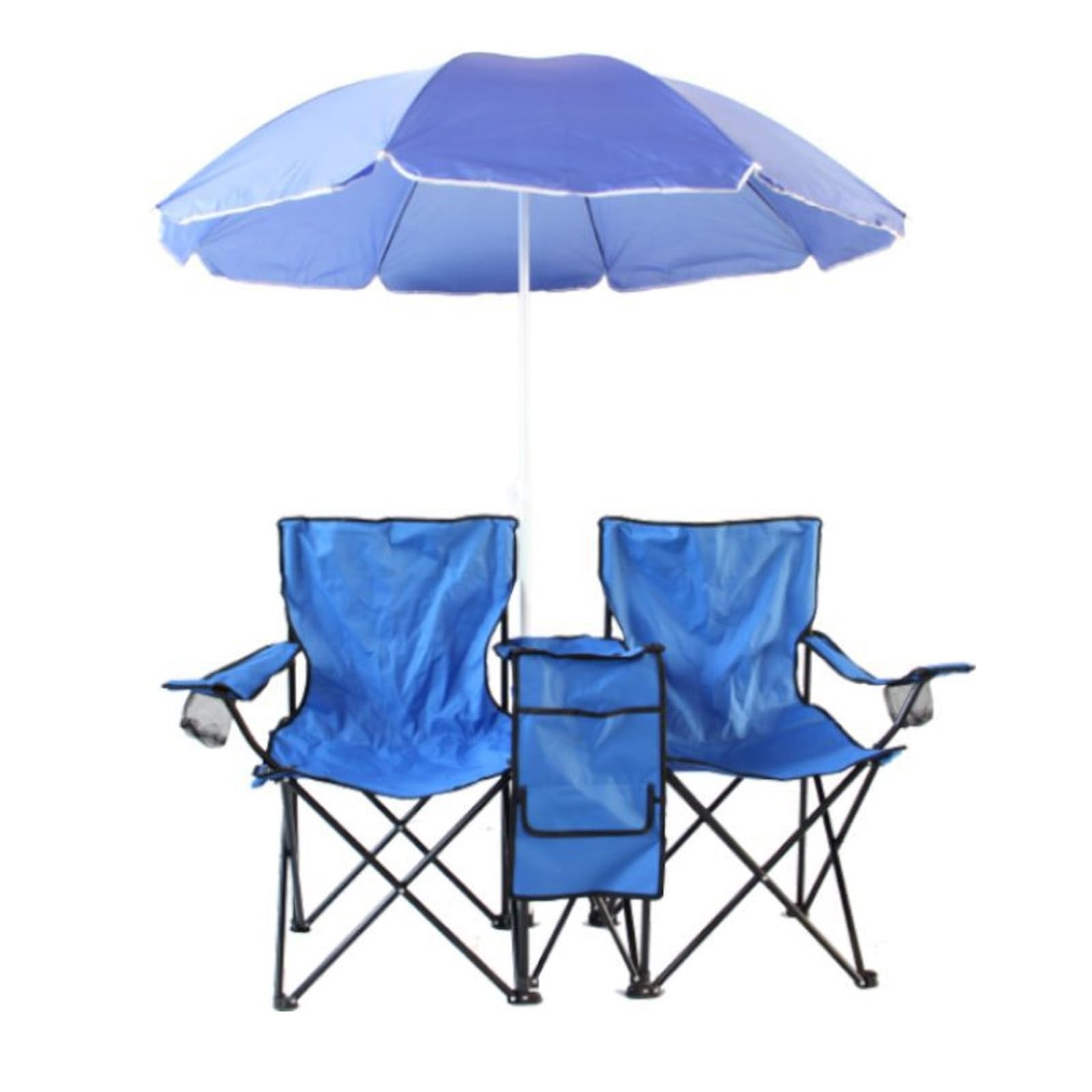 Sillas Playa con Parasol, Dos Asientos, Soporte Grueso, Tela Oxford, con Almacenamiento, Sillas Playa Plegables, para Al Aire Libre, Playa