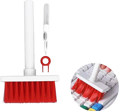 ciciglow Limpiador de teclado de cepillo suave, kit de herramientas de computadora, cepillo limpiador de polvo 5 en 1 para computadora, teléfono