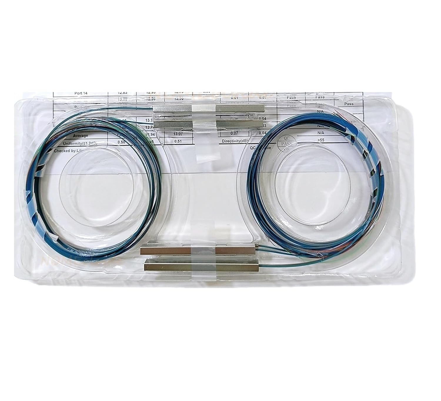 10 Units of 1x2, 1x4, 1x8, and 1x16 Fiber Optic Bare PLC splitters, 250um, 0.25mm.(10pcs 1x4)