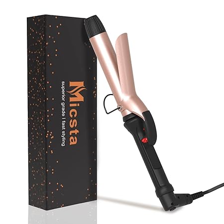 MICSTA 1 1/4 inch Curling Iron, 32mm Large Curling Wand Extra Long berral, 1.25?? Thick Hair Wand Big Curling Iron, Wide Curler Wand for Long Hair, Temperature Control with Dual Voltage for Travel